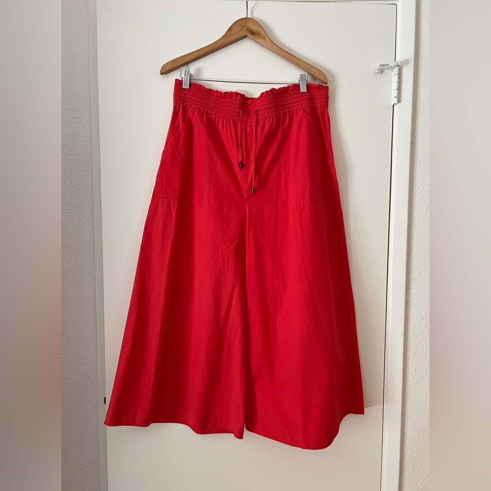 Apiece Apart Galacia Wide Leg Culotte Cropped Drawstring Pant